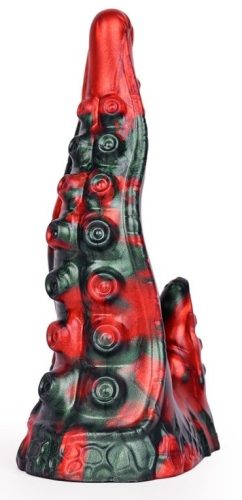 Bukolix – prémium fekete-piros dildó 16 x 5 cm