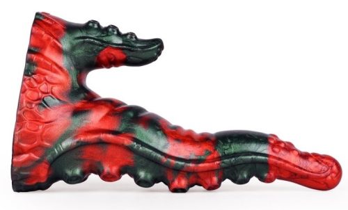 Bukolix – prémium fekete-piros dildó 16 x 5 cm