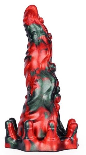 Hortarix – prémium fekete-piros dildó 19 x 5,5 cm