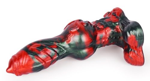 Caliorix – prémium vibráló dildó, 20,5 x 7 cm, fekete-piros