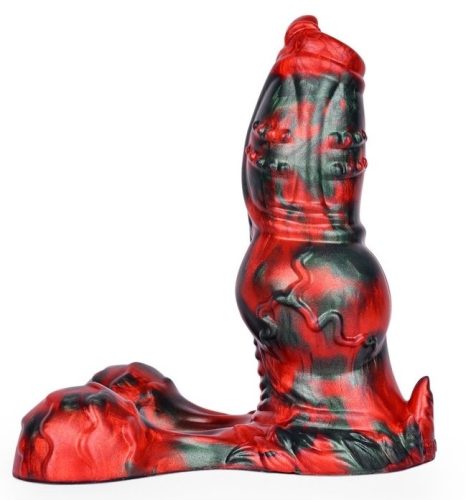 Ekurix – prémium fekete-piros dildó 17x7,5 cm