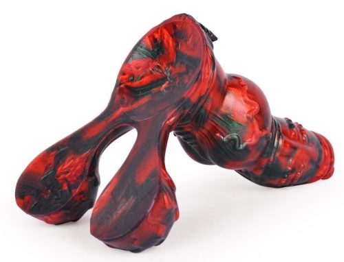 Ekurix – prémium fekete-piros dildó 17x7,5 cm