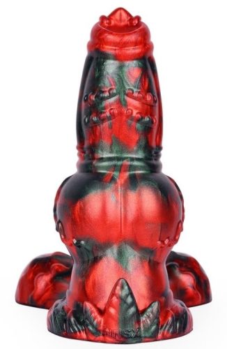 Ekurix – prémium fekete-piros dildó 17x7,5 cm