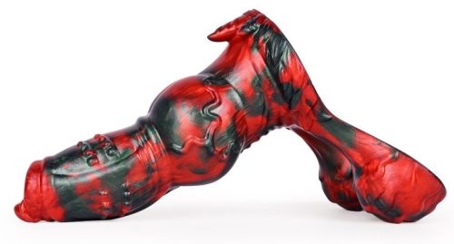 Ekurix – prémium fekete-piros dildó 17x7,5 cm