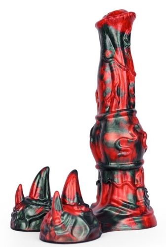 Jofortix – prémium fekete-piros dildo 23 x 7 cm