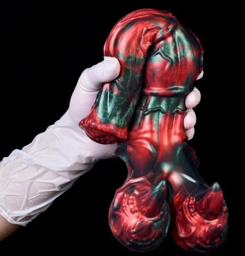 Jofortix – prémium fekete-piros dildo 23 x 7 cm