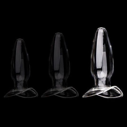 Open Glass – prémium üveg anál dildó (L)