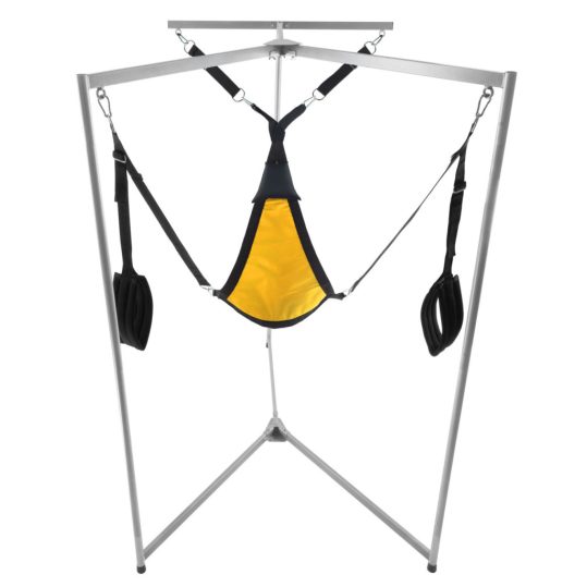 Kit Sling – sárga háromszögű szövet hinta, szürke kerettel