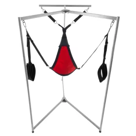   Kit Sling – piros textil háromszög alakú, szürke kerettel