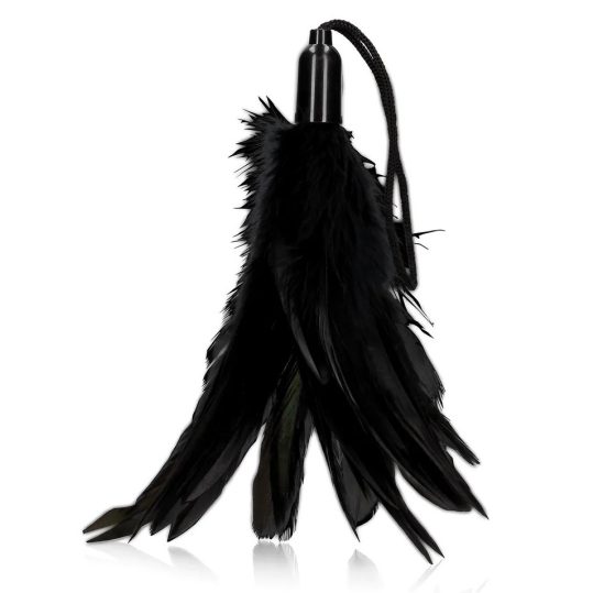 Feather Tickler – érzéki toll kényeztető 20 cm, fekete