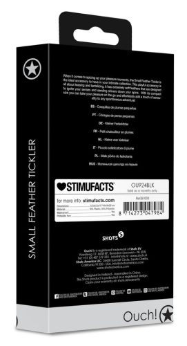 Feather Tickler – érzéki toll kényeztető 20 cm, fekete