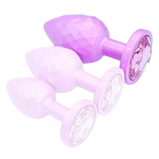 Plug Ikonik Diamond L – elegáns rózsaszín butt plug 8x4 cm