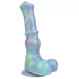 Ekwus – prémium dildó 20 cm zöld-lila színekben