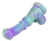 Ekwus – prémium dildó 20 cm zöld-lila színekben