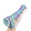 Ekwus – prémium dildó 20 cm zöld-lila színekben