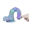Ekwus – prémium dildó 20 cm zöld-lila színekben