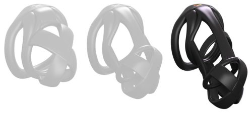 Black Bonex Cage L – prémium péniszgyűrű 9,5 x 3,3 cm