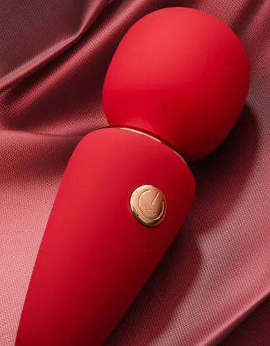 Mini Wand – 10 cm-es, krémes vibráló masszírozó piros