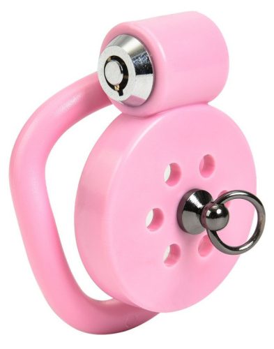 Leashidy Cage – rózsaszín, prémium intim bilincs pórázzal