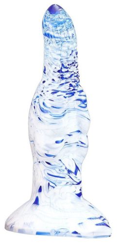 Skurix – prémium fehér-kék dildó 19 cm hosszú