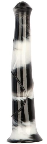 Big Horse – prémium fekete-fehér dildó 38 cm hosszú