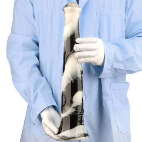 Big Horse – prémium fekete-fehér dildó 38 cm hosszú