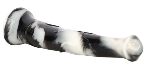 Big Horse – prémium fekete-fehér dildó 38 cm hosszú