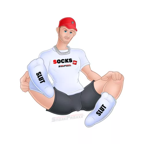 Sneak Slut – stílusos fehér-fekete zokni