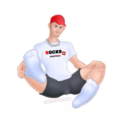 Sneaker Guys – fehér-kék sportzokni