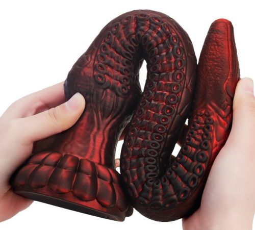 HEELIX S – prémium piros dildó (28 x 4 cm)