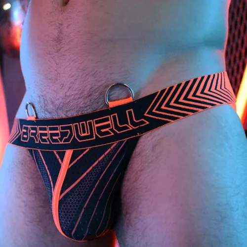 Futura Orange Neon – stílusos neonzöld jockstrap férfiaknak