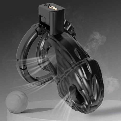 Dinocock Cage – prémium, fekete pénisz ketrec 10 x 3,7 cm