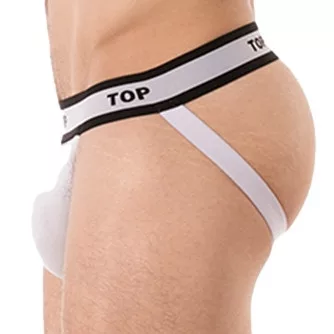 Prémium fehér jockstrap – stílusos férfi alsónemű