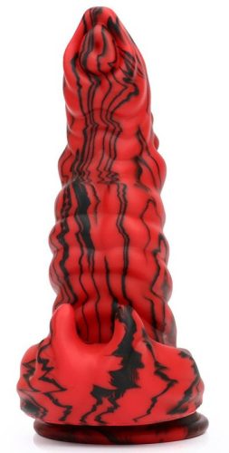 Fantasy Hybrixis – prémium piros-fekete dildó 18 cm