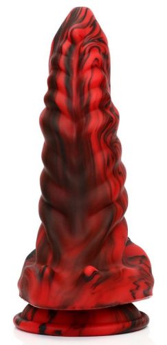 Fantasy Hybrixis – prémium piros-fekete dildó 18 cm