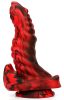 Fantasy Hybrixis – prémium piros-fekete dildó 18 cm