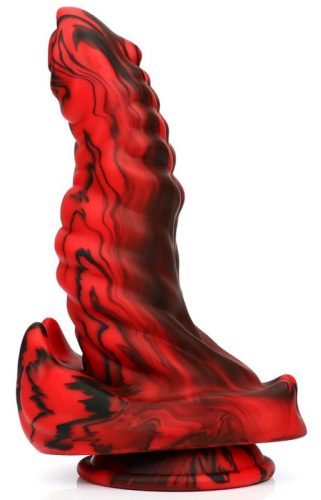 Fantasy Hybrixis – prémium piros-fekete dildó 18 cm