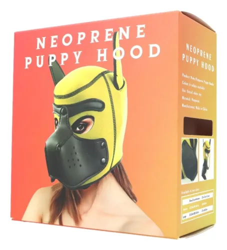 Puppy Fox – neopréna maszk sárga-piros színben