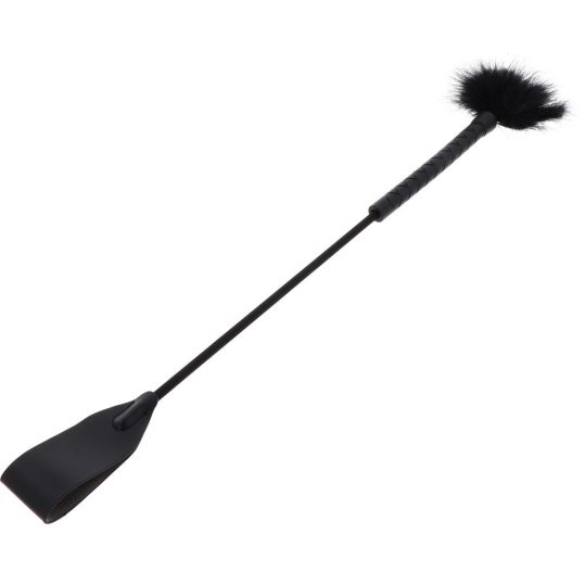 Tick Whip és Pehelyseprű - 56 cm, fekete intim élvezethez