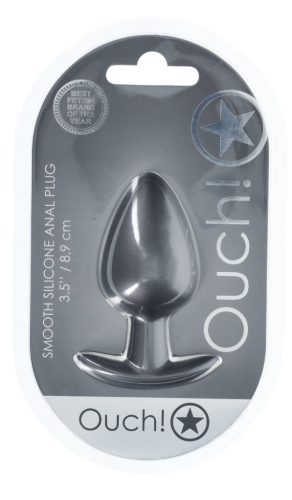 Metál Anális Dugó L - 7,5 x 4 cm, Szürke