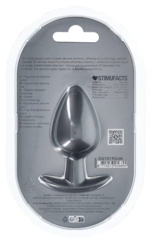 Metál Anális Dugó L - 7,5 x 4 cm, Szürke