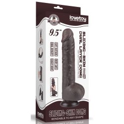 Prémium fekete bőrhatású dildo – 18 x 4,7 cm