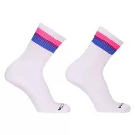 Fehér zoknik – Biszex zászlós fél zokni fétishez