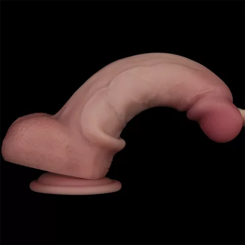 Sliding-Skin Pro II dildó (15 x 4,2 cm, sötét bőrszín)