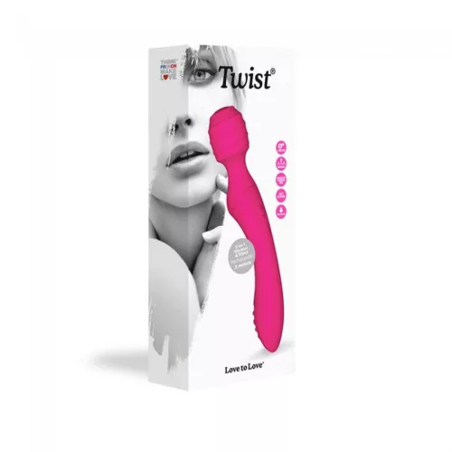 Twist Vibrátor Kettős motor, 8 mód 22 cm rózsaszín