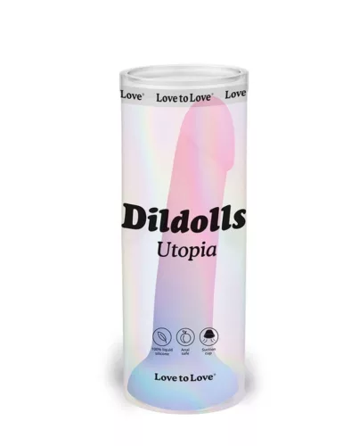 Dildolls Dildó Zakrzywított design, vízálló, erős tapadókorong 14 cm színátmenetes