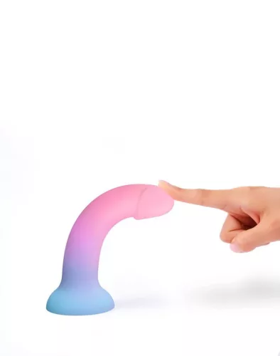 Dildolls Dildó Zakrzywított design, vízálló, erős tapadókorong 14 cm színátmenetes