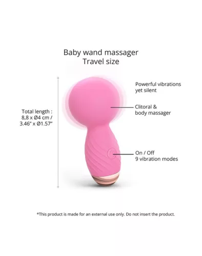 Itsy Bitsy Vibrátor 9 rezgés, 360° fejforgatható, vízcseppálló rózsaszín 8,8x4 cm