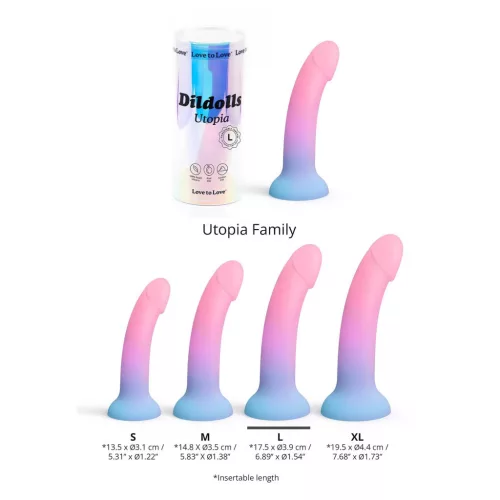 Dildolls Dildó Ívelt forma, tapadókorongos M 14,8 cm több színben