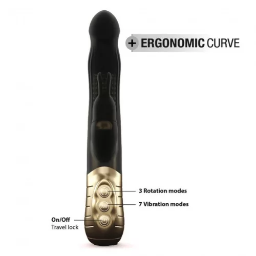 Dorcel Vibrátor Dupla motor, forgó 22 cm fekete-arany